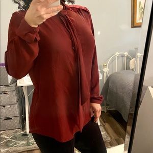 Woman’s Mossimo Tie neck long sleeve dress shirt